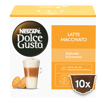 Front view of Latte Macchiato (10 pods) box